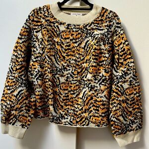 Rachel Comey Tiger Print Jacquard Knit Sweater